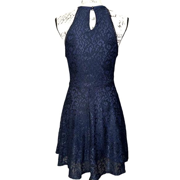 Altar’d navy lace short fit & flare dress small - Picture 2 of 6